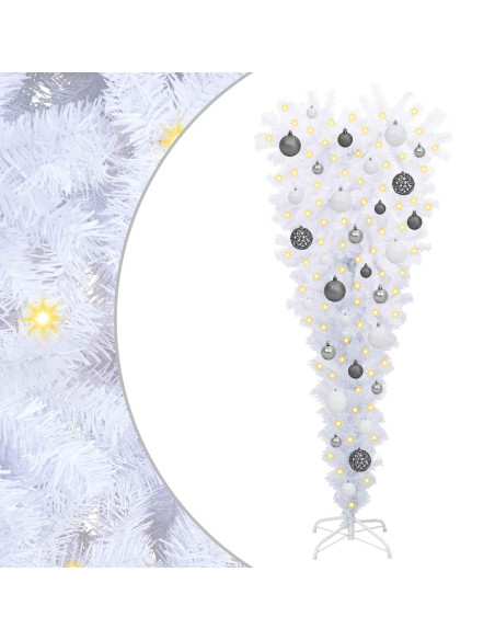 Albero di Natale artificiale Bianco 120 cm PVC e Acciaio