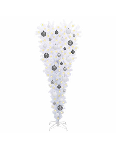 Albero di Natale artificiale Bianco 120 cm PVC e Acciaio