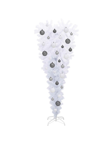 Albero di Natale artificiale Bianco 120 cm PVC e Acciaio