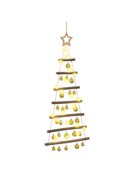 Albero di Natale appeso con palle 90 cm 30 LED Bianco caldo