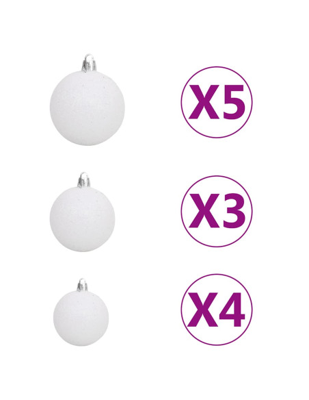 Albero di Natale Preilluminato con Palline e Pigne 180 cm