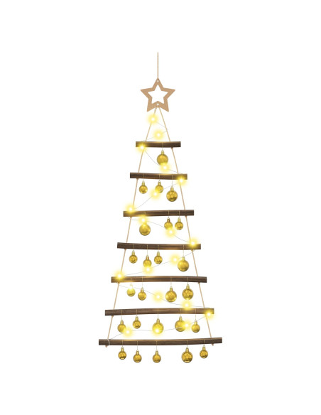 Albero di Natale appeso con palle 90 cm 30 LED Bianco caldo