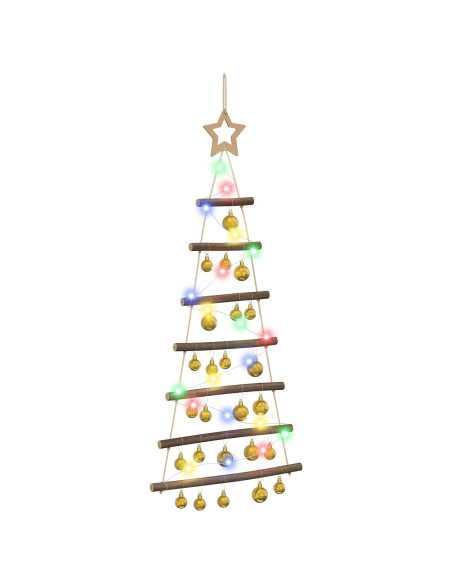 Albero di Natale appeso con palle 90 cm 30 LED Multicolore