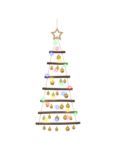 Albero di Natale appeso con palle 90 cm 30 LED Multicolore