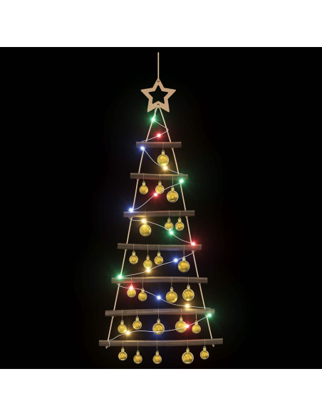 Albero di Natale appeso con palle 90 cm 30 LED Multicolore