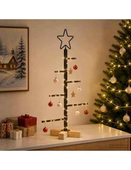 Albero di Natale in metallo con supporto KUOPIO 60 cm Acciaio
