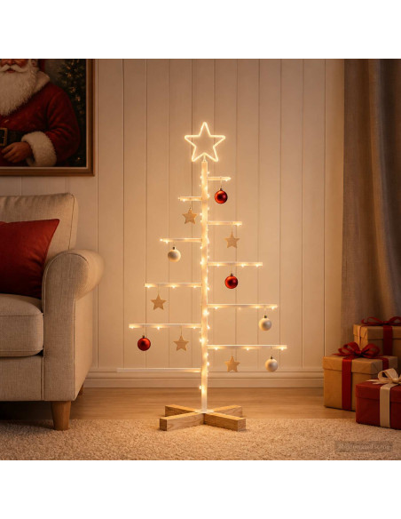 Albero di Natale in metallo con supporto KUOPIO 90 cm Acciaio