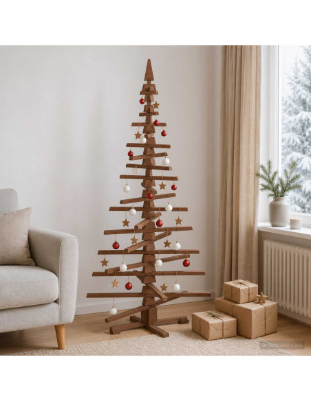 Albero di Natale in legno KOTKA 180 cm Legno Massello di Pino