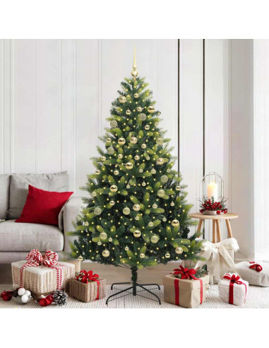 Albero di Natale Artificiale a Cerniera con 300 LED Verde