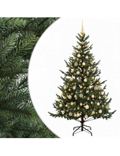 Albero di Natale artificiale con palline 210 cm 300 LED
