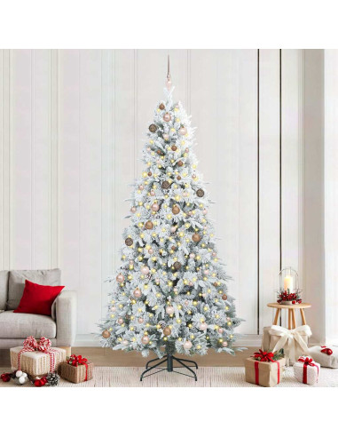 Albero di Natale Artificiale con Rami Pieghevoli Bianco 240 cm