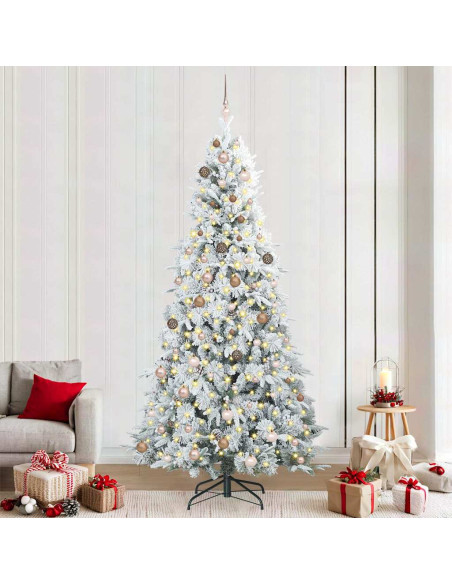 Albero di Natale Artificiale con Rami Pieghevoli Bianco 240 cm