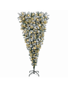 Albero di Natale artificiale rovesciato con rami snodati 210 cm 2