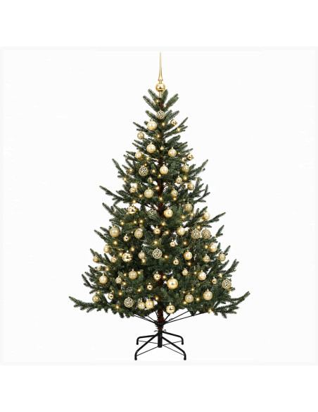 Albero di Natale artificiale con palline 180 cm 300 LED