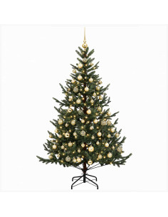 Albero di Natale artificiale con palline 210 cm 300 LED 2
