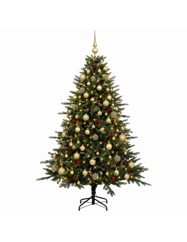Albero di Natale artificiale con palline 180 cm 300 LED