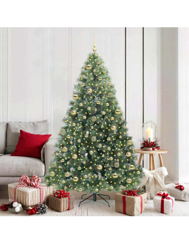 Albero di Natale artificiale con 300 LED Verde 180 cm PE e PVC