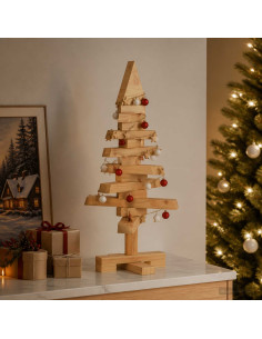 Albero di Natale in legno KOTKA 60 cm Legno Massello di Pino