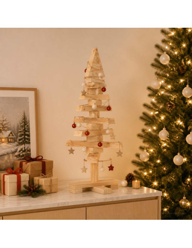 Albero di Natale in legno KOTKA 60 cm Legno Massello di Pino