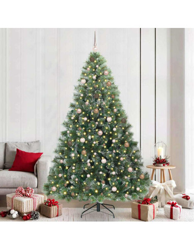 Albero di Natale artificiale con 300 LED Verde 240 cm PE e PVC