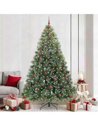 Albero di Natale artificiale con 300 LED Verde 240 cm PE e PVC