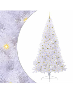 Albero di Natale artificiale Bianco 240 cm PVC e Acciaio 2