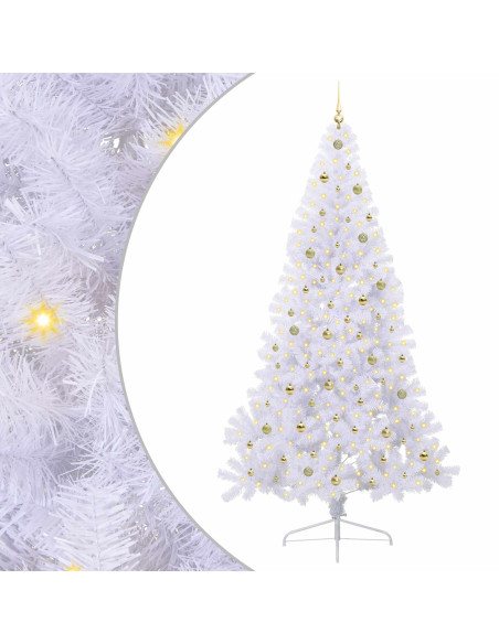 Albero di Natale artificiale Bianco 240 cm PVC e Acciaio