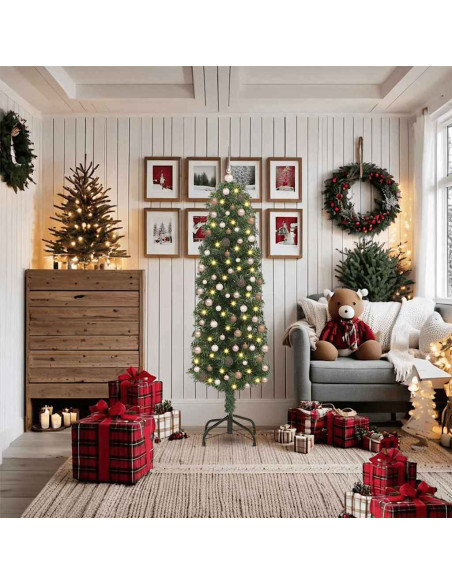 Albero di Natale artificiale con 300 LED Verde 180 cm