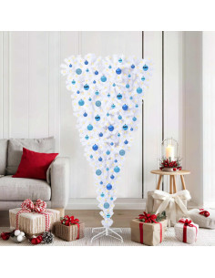 Albero di Natale artificiale Bianco 180 cm PVC e Acciaio