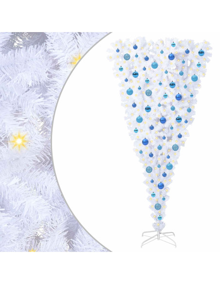 Albero di Natale artificiale Bianco 180 cm PVC e Acciaio