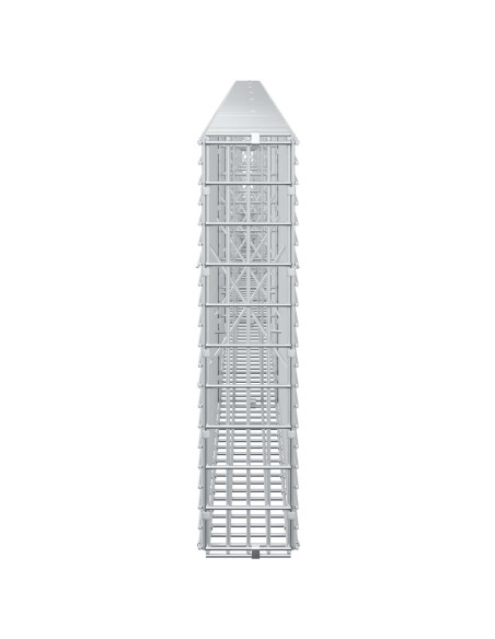 Gabione con filo da 3,5 mm e rete da 5x2,5 cm 600x10x50 cm