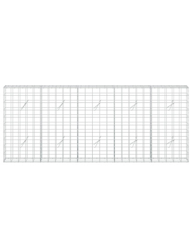 Gabione con Filo da 3,5 mm e Rete da 10x10 cm 250x20x100 cm