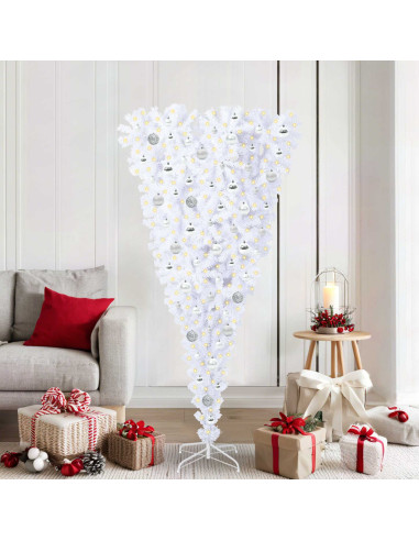 Albero di Natale artificiale Bianco 180 cm PVC e Acciaio