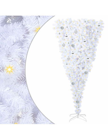 Albero di Natale artificiale Bianco 180 cm PVC e Acciaio