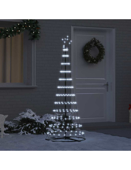 Albero di Natale LED Bianco Freddo 184,5 cm Metallo