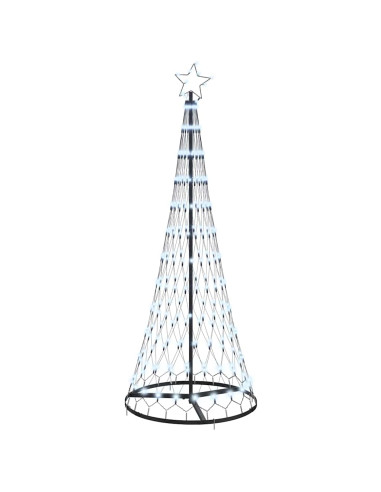 Albero di Natale LED Bianco Freddo 184,5 cm Metallo