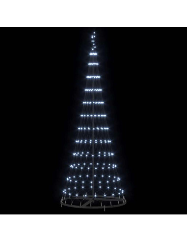 Albero di Natale LED Bianco Freddo 184,5 cm Metallo