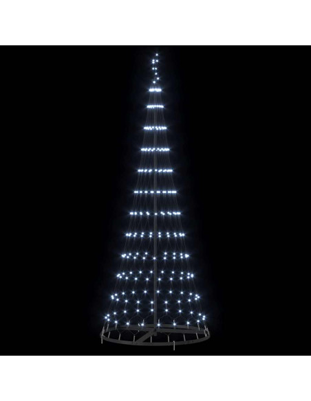 Albero di Natale LED Bianco Freddo 184,5 cm Metallo