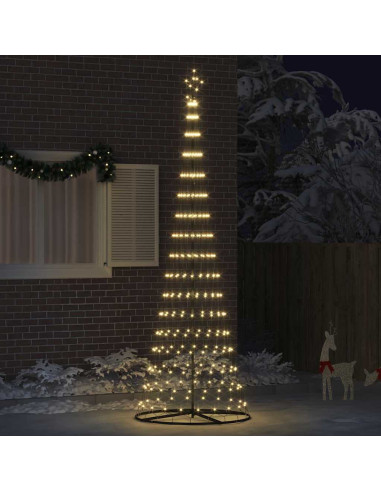 Albero di Natale LED Bianco caldo 302,5 cm Metallo