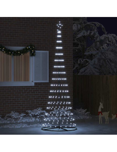 Albero di Natale LED Bianco Freddo 302,5 cm Metallo