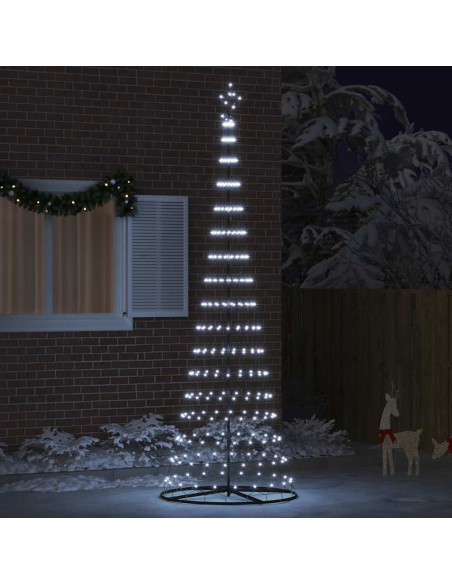 Albero di Natale LED Bianco Freddo 302,5 cm Metallo