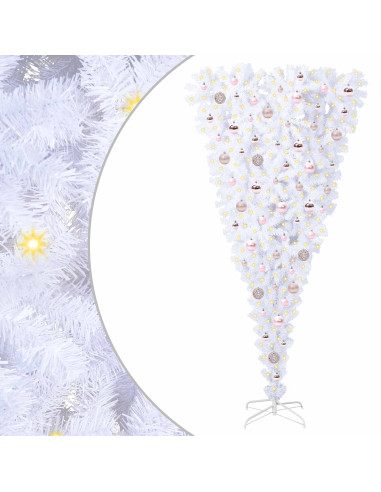 Albero di Natale artificiale Bianco 180 cm PVC e Acciaio