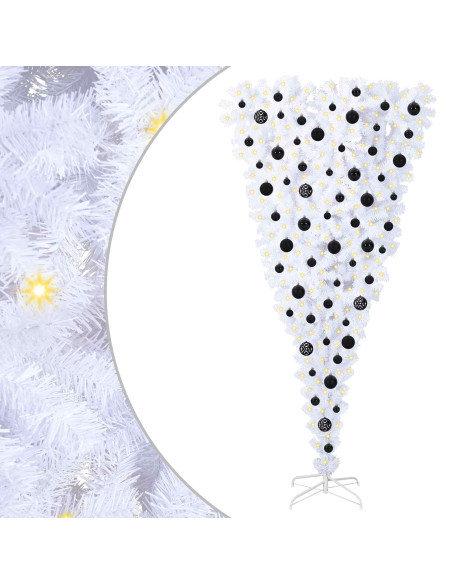 Albero di Natale artificiale Bianco 180 cm PVC e Acciaio