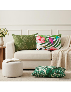 Cuscino con cuscino HEERLEN 2 pz Motivo a Foglie Poliestere