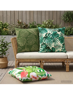 Cuscino con cuscino HEERLEN 2 pz Motivo a Foglie Poliestere