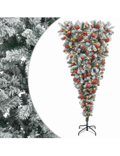 Albero di Natale artificiale rovesciato con rami snodati 210 cm