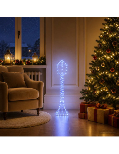 Lampione di Natale LED LOVIISA 160 LED Blu 24 x 24 x 102 cm