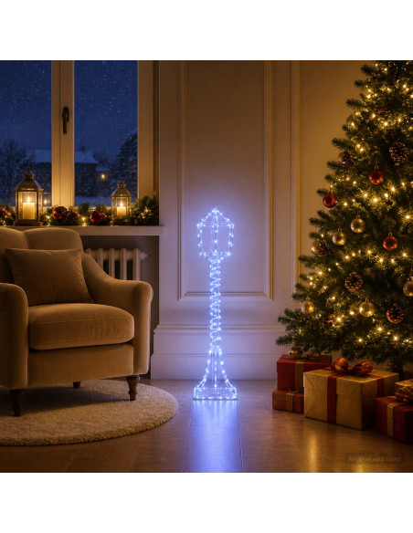 Lampione di Natale LED LOVIISA 160 LED Blu 24 x 24 x 102 cm