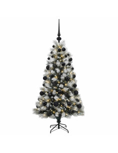 Albero di Natale artificiale con rami snodati e palline 150 cm 2