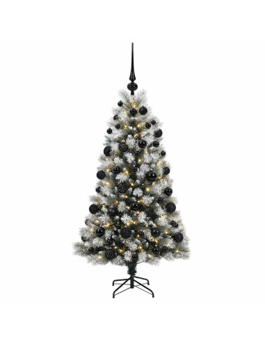 Albero di Natale artificiale con rami snodati e palline 150 cm